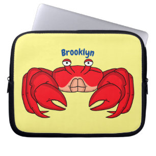 illustration av tecknaden för rött krabba laptop fodral