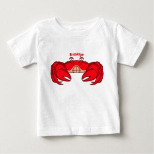 illustration av tecknaden för rött krabba t shirt