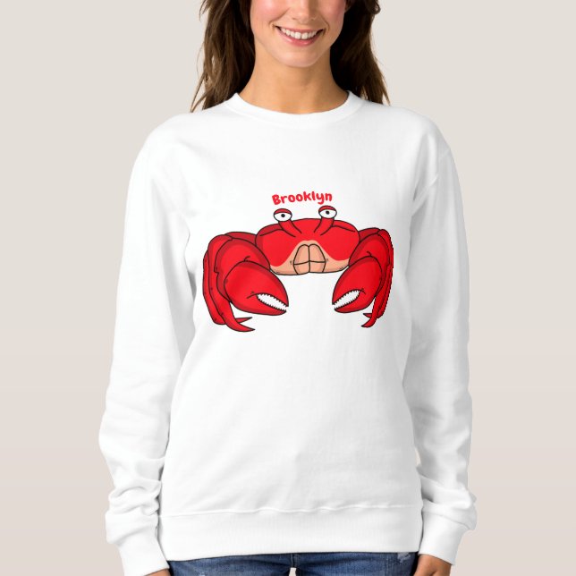 illustration av tecknaden för rött krabba t shirt (Framsida)