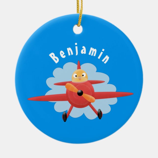 illustration av tecknaden för rutflygplansflygets  julgransprydnad keramik (Framsidan)