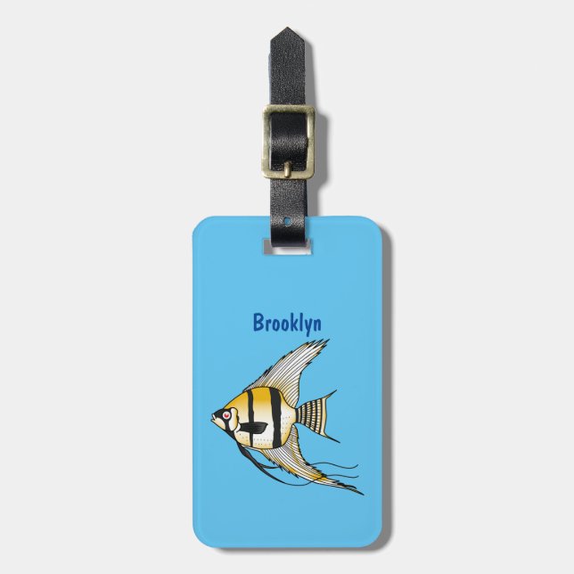 illustration av tecknaden för strimlad angelfisk bagagebricka (Vertikal Framsida)
