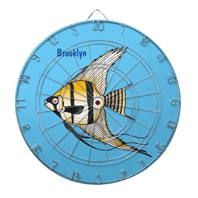 illustration av tecknaden för strimlad angelfisk darttavla (Framsidan)