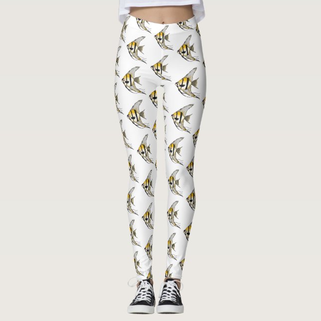 illustration av tecknaden för strimlad angelfisk leggings (Framsida)