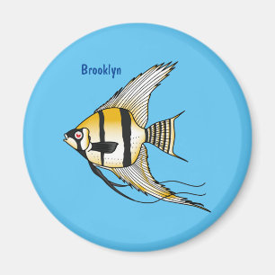 illustration av tecknaden för strimlad angelfisk magnet