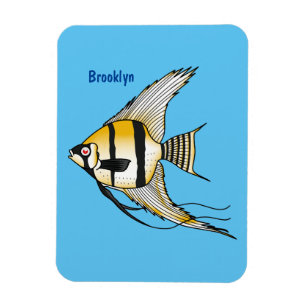 illustration av tecknaden för strimlad angelfisk magnet