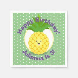 illustration av tecknaden för tropiska frukter med pappersservett