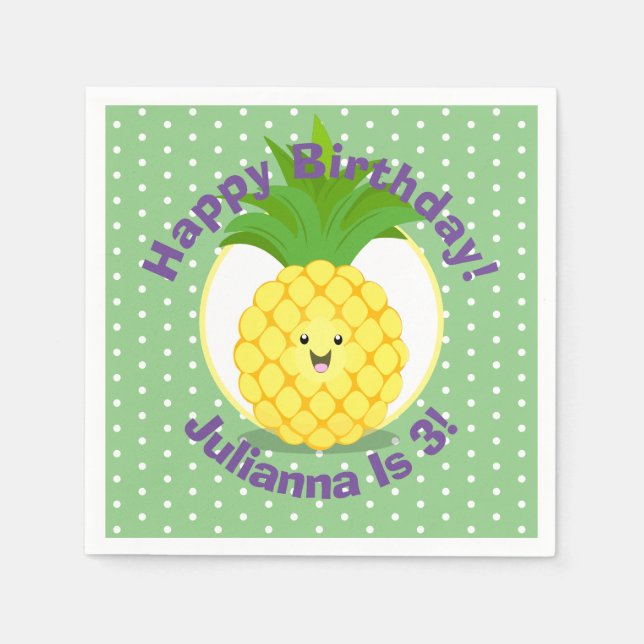 illustration av tecknaden för tropiska frukter med pappersservett (Framsidan)