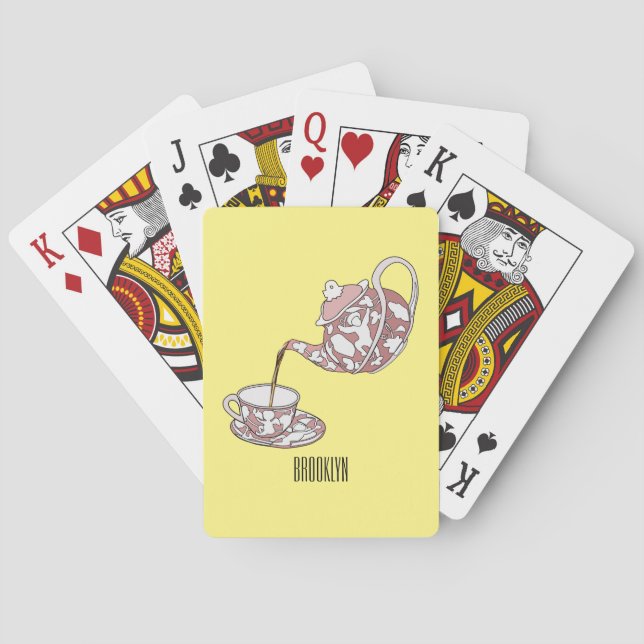 illustration av tecknaden för uppsättningen tekopp casinokort (Baksidan)