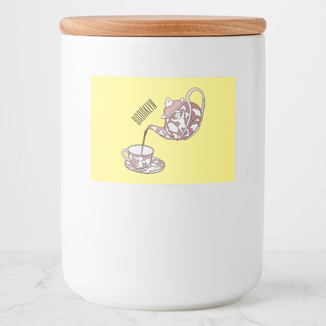 illustration av tecknaden för uppsättningen tekopp mat etiketter (Framsida)