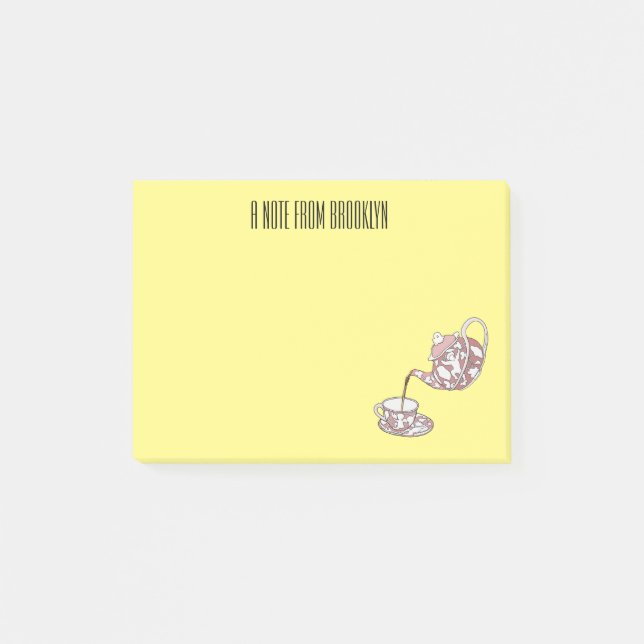 illustration av tecknaden för uppsättningen tekopp post-it block (Framsida)