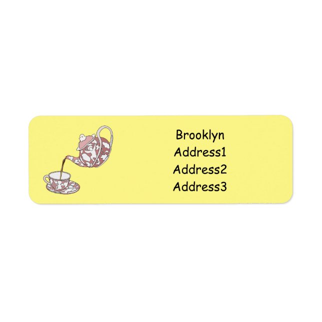 illustration av tecknaden för uppsättningen tekopp returadress etikett (Framsidan)