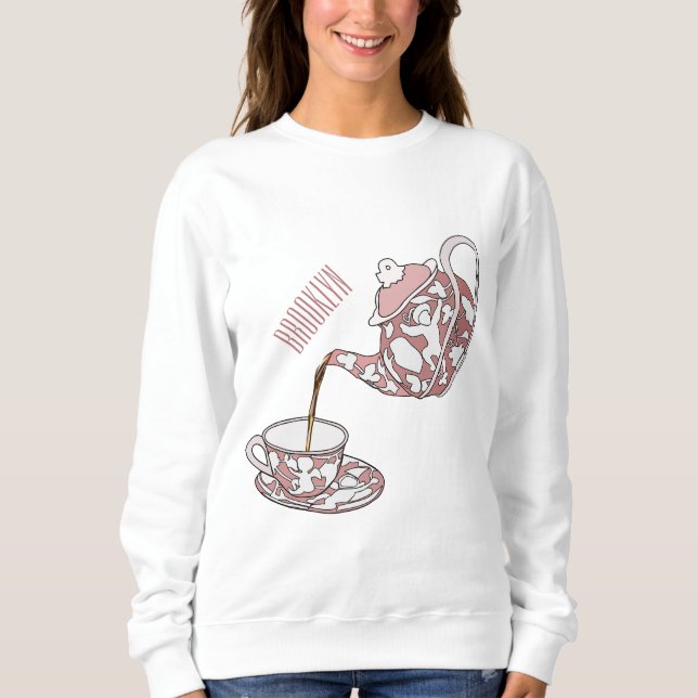 illustration av tecknaden för uppsättningen tekopp t shirt (Framsida)