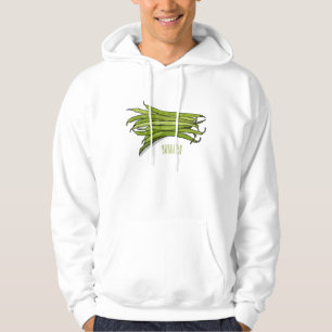 illustration av tecknaden grönt bönor hoodie