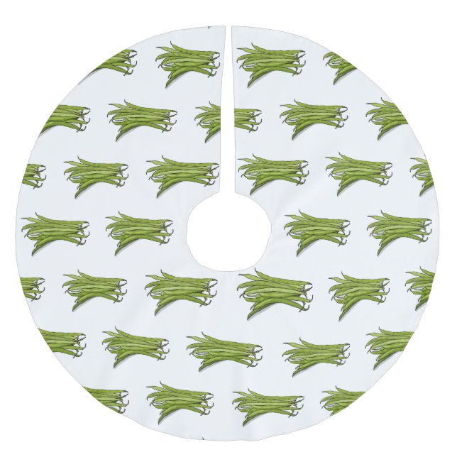 illustration av tecknaden grönt bönor julgransmatta borstad polyester (Framsidan)