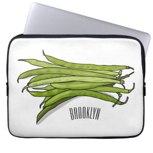 illustration av tecknaden grönt bönor laptop fodral