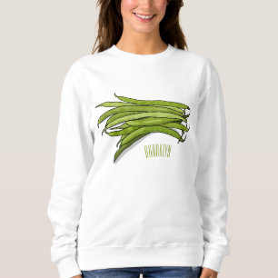 illustration av tecknaden grönt bönor t shirt