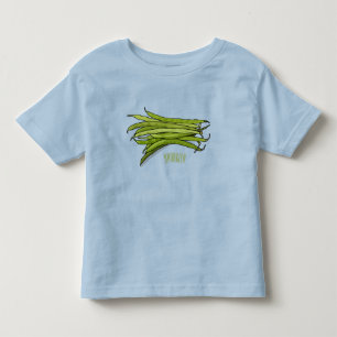 illustration av tecknaden grönt bönor t shirt