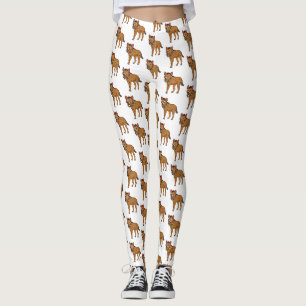 illustration av tecknaden Hyena och blommor Leggings