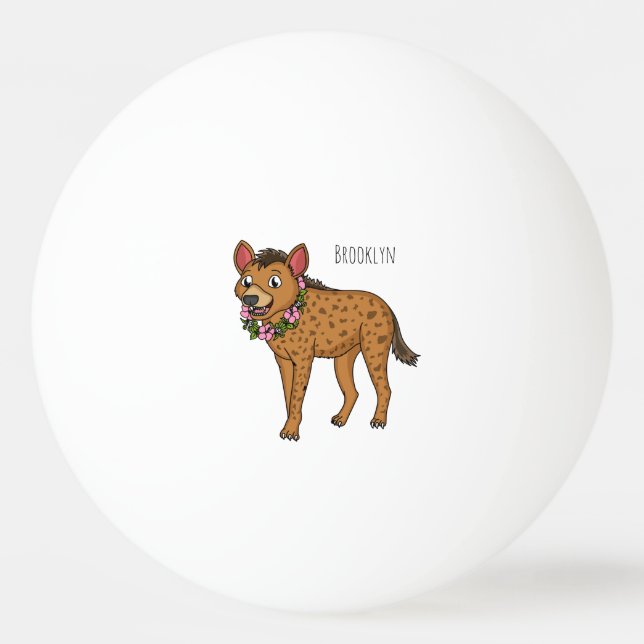 illustration av tecknaden Hyena och blommor Pingisboll (Framsidan)
