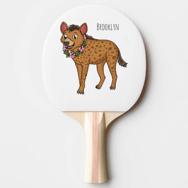 illustration av tecknaden Hyena och blommor Pingisracket (Framsidan)