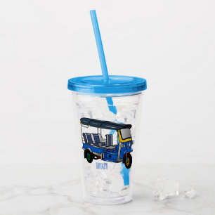 illustration av tecknaden i röret take away mugg