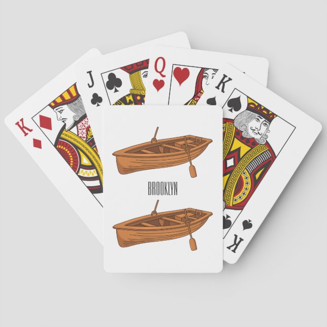 illustration av tecknaden i rullbåt casinokort (Baksidan)