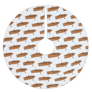 illustration av tecknaden i rullbåt julgransmatta borstad polyester