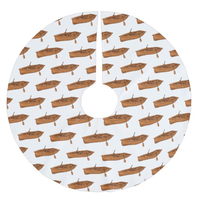 illustration av tecknaden i rullbåt julgransmatta borstad polyester (Framsidan)