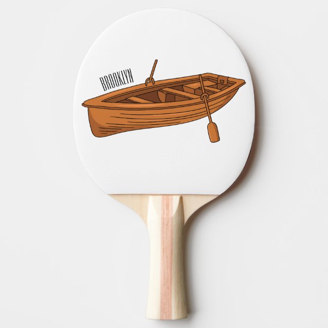 illustration av tecknaden i rullbåt pingisracket (Framsidan)