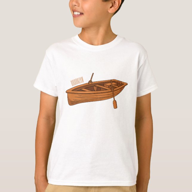 illustration av tecknaden i rullbåt t shirt (Framsida)