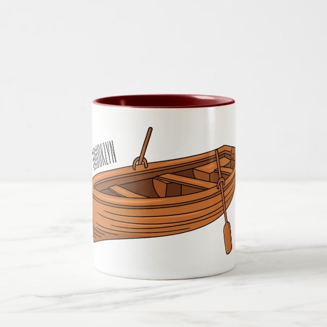 illustration av tecknaden i rullbåt Två-Tonad mugg (Center)