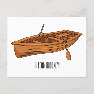 illustration av tecknaden i rullbåt vykort