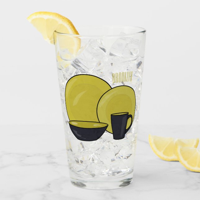 illustration av tecknaden i tabellprogramuppsättni glaskopp (Framsida Ice)