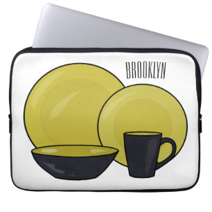 illustration av tecknaden i tabellprogramuppsättni laptop fodral