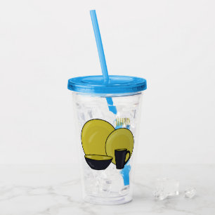 illustration av tecknaden i tabellprogramuppsättni take away mugg