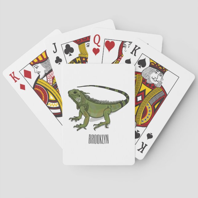 illustration av tecknaden Iguana Casinokort (Baksidan)