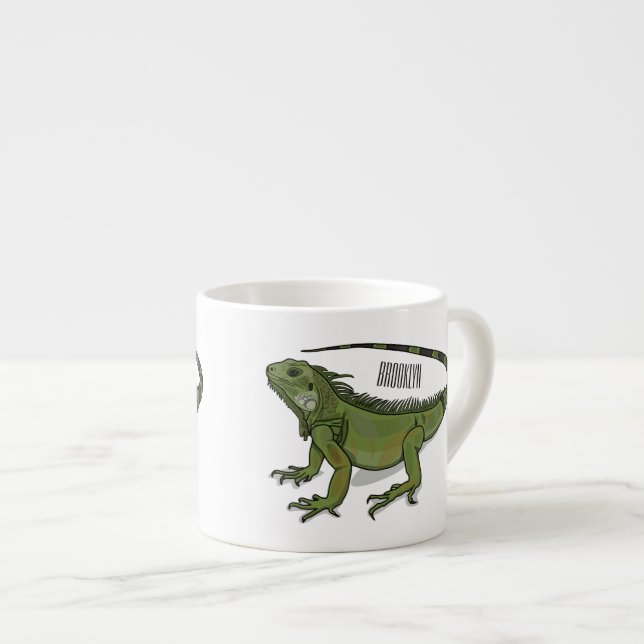 illustration av tecknaden Iguana Espressomugg (Framsida höger)
