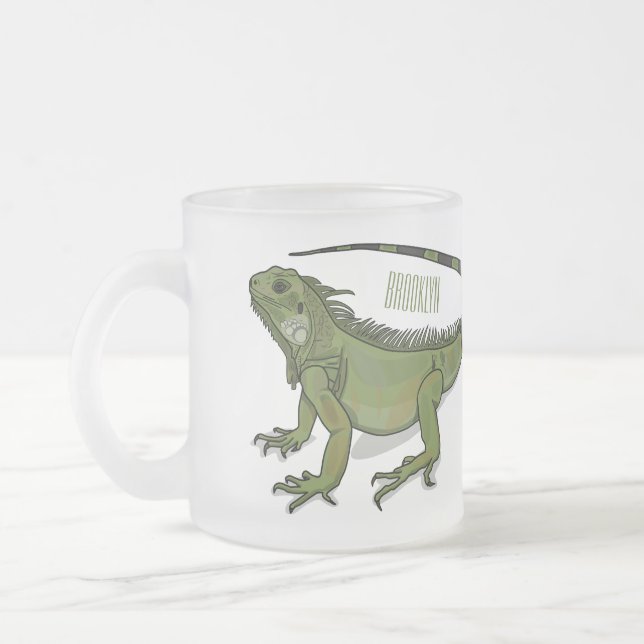 illustration av tecknaden Iguana Frostad Glasmugg (Vänster)