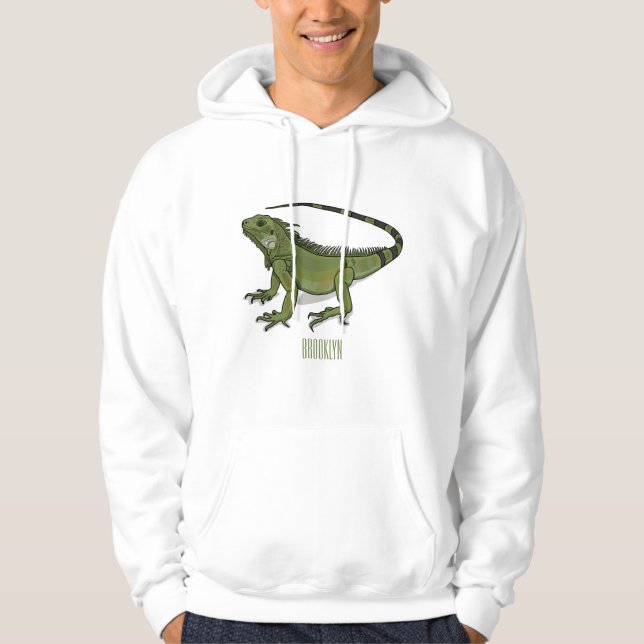 illustration av tecknaden Iguana Hoodie (Framsida)