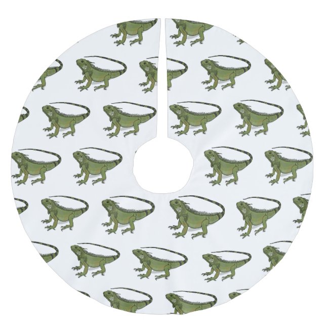 illustration av tecknaden Iguana Julgransmatta Borstad Polyester (Framsidan)