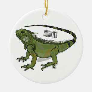 illustration av tecknaden Iguana Julgransprydnad Keramik