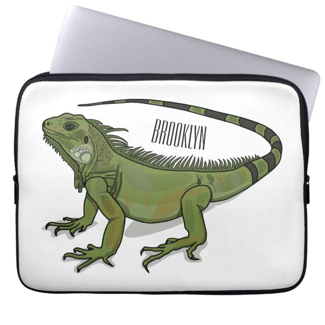illustration av tecknaden Iguana Laptop Fodral (Framsidan)