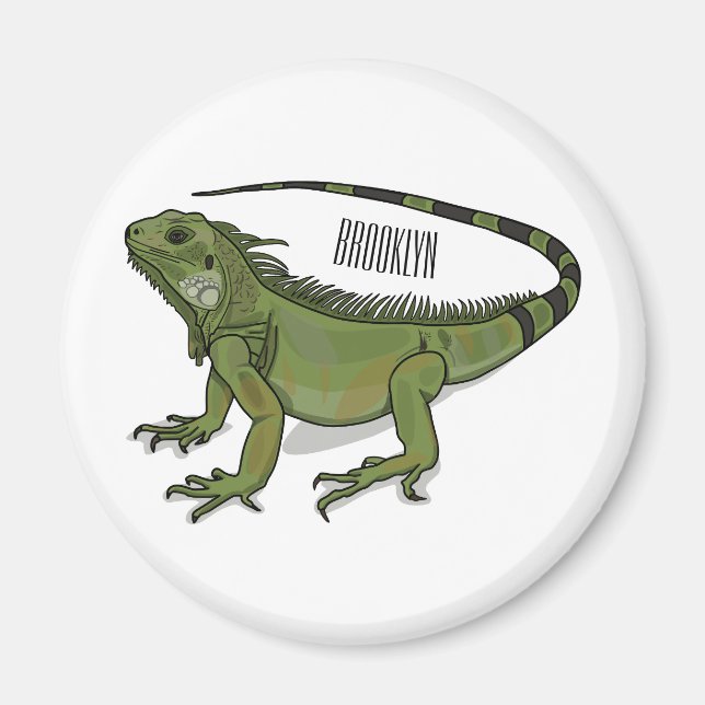 illustration av tecknaden Iguana Magnet (Framsidan)