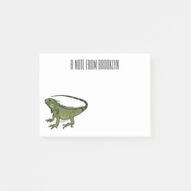 illustration av tecknaden Iguana Post-it Block (Framsida)
