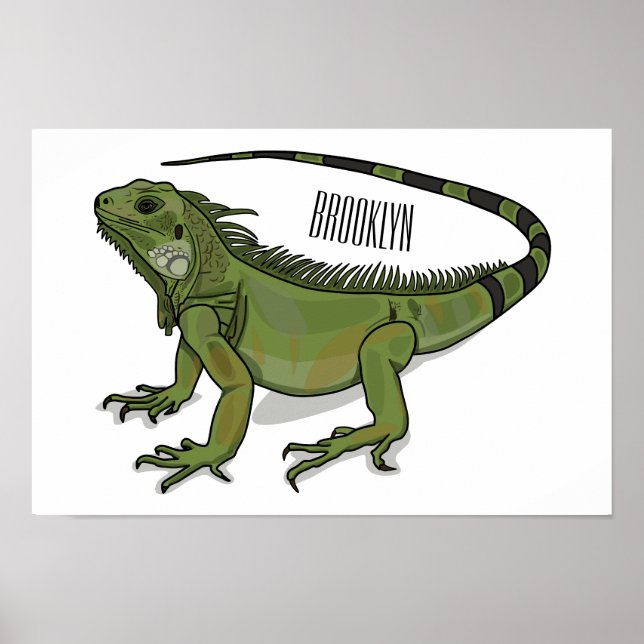 illustration av tecknaden Iguana Poster (Framsidan)