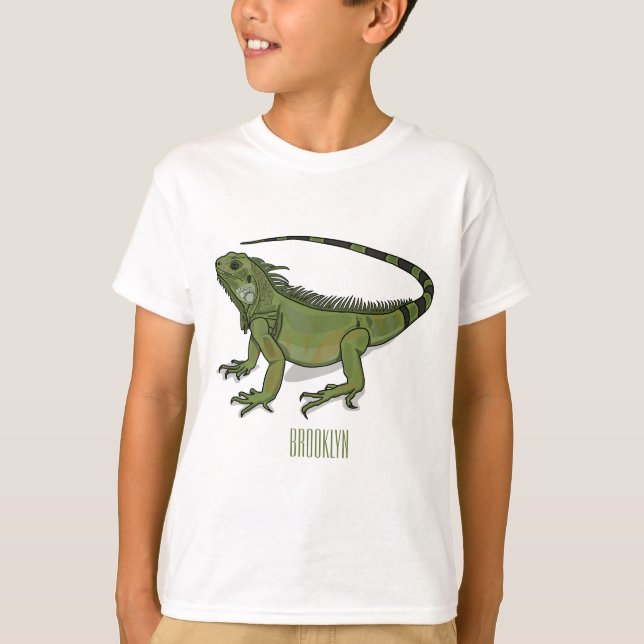 illustration av tecknaden Iguana T Shirt (Framsida)