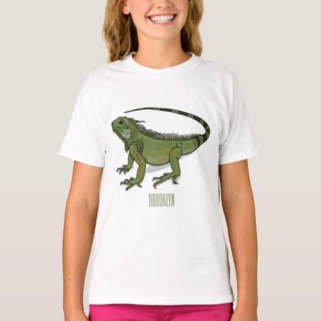 illustration av tecknaden Iguana T Shirt (Framsida)