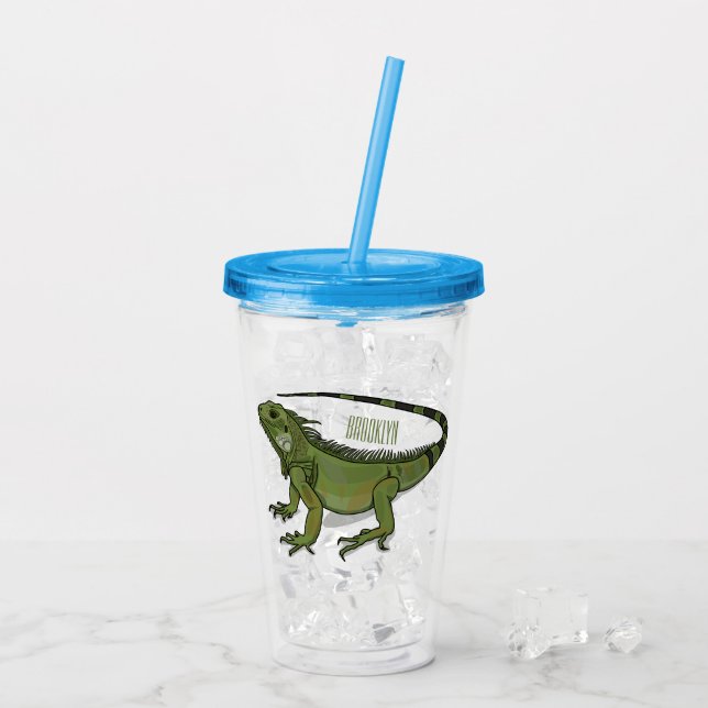 illustration av tecknaden Iguana Take Away Mugg (Baksida Ice)