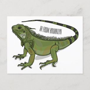 illustration av tecknaden Iguana Vykort