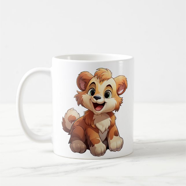 illustration av tecknaden kaffemugg (Vänster)